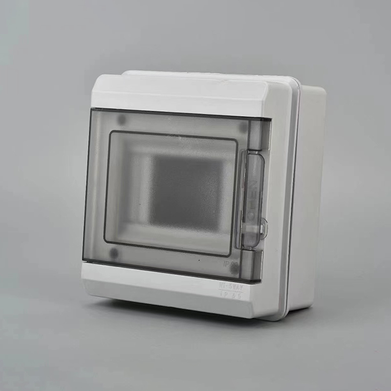 Weatherproof plastic electrical enclosure with tinted transparent door for breaker or switch protection