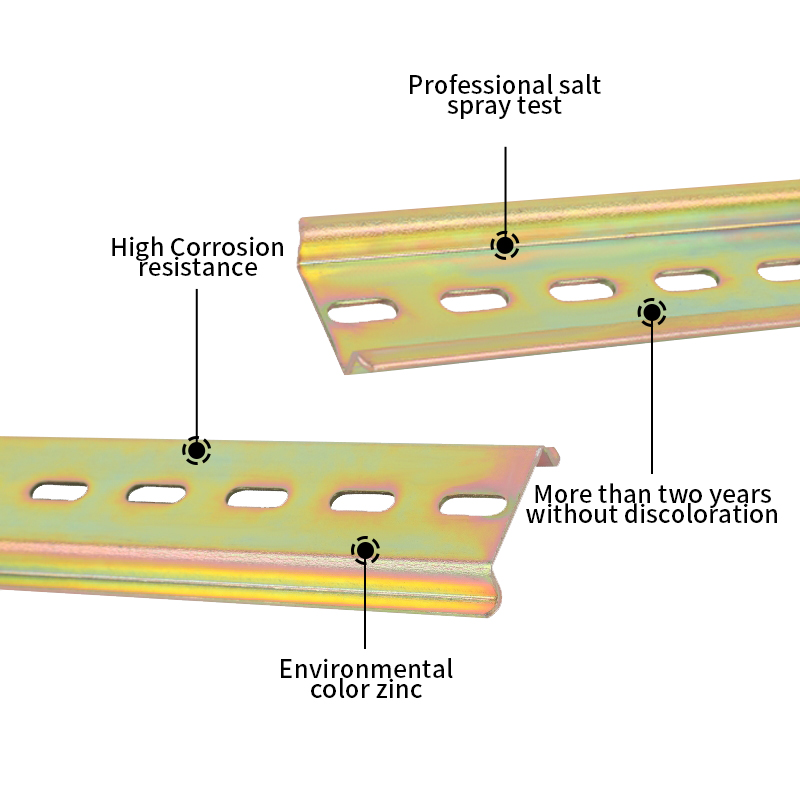 Corrosion-resistant color zinc slotted metal rails with salt spray test durability labels