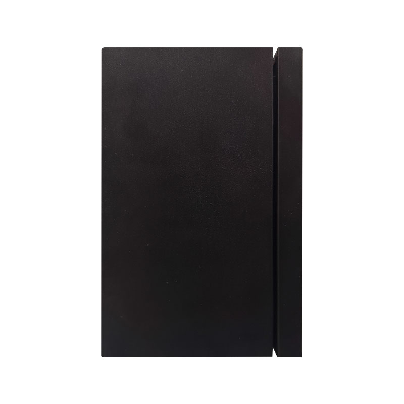 Minimalist black rectangular case with side seam on white background