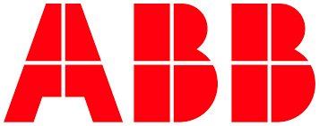 ABB logo in bold red geometric letters on a white background.