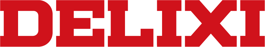 Minimalist red banner logo with narrow gray right edge