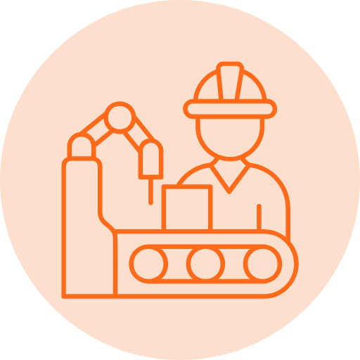 engineer and production line icon