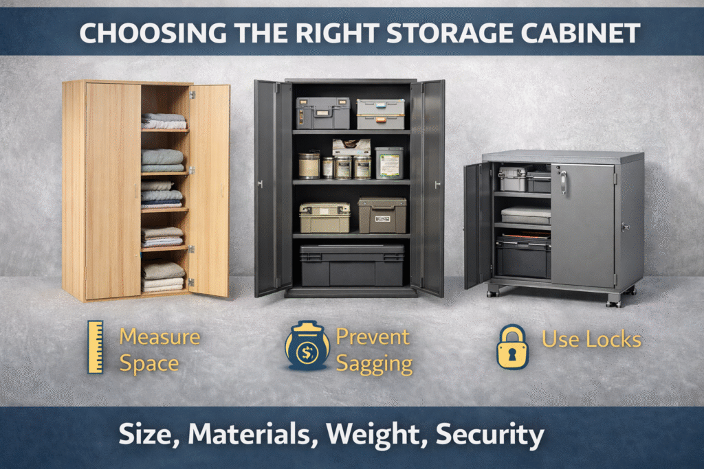 Choosing the Right Storage Cabinet: Size, Materials, Weight Capacity, and Locks